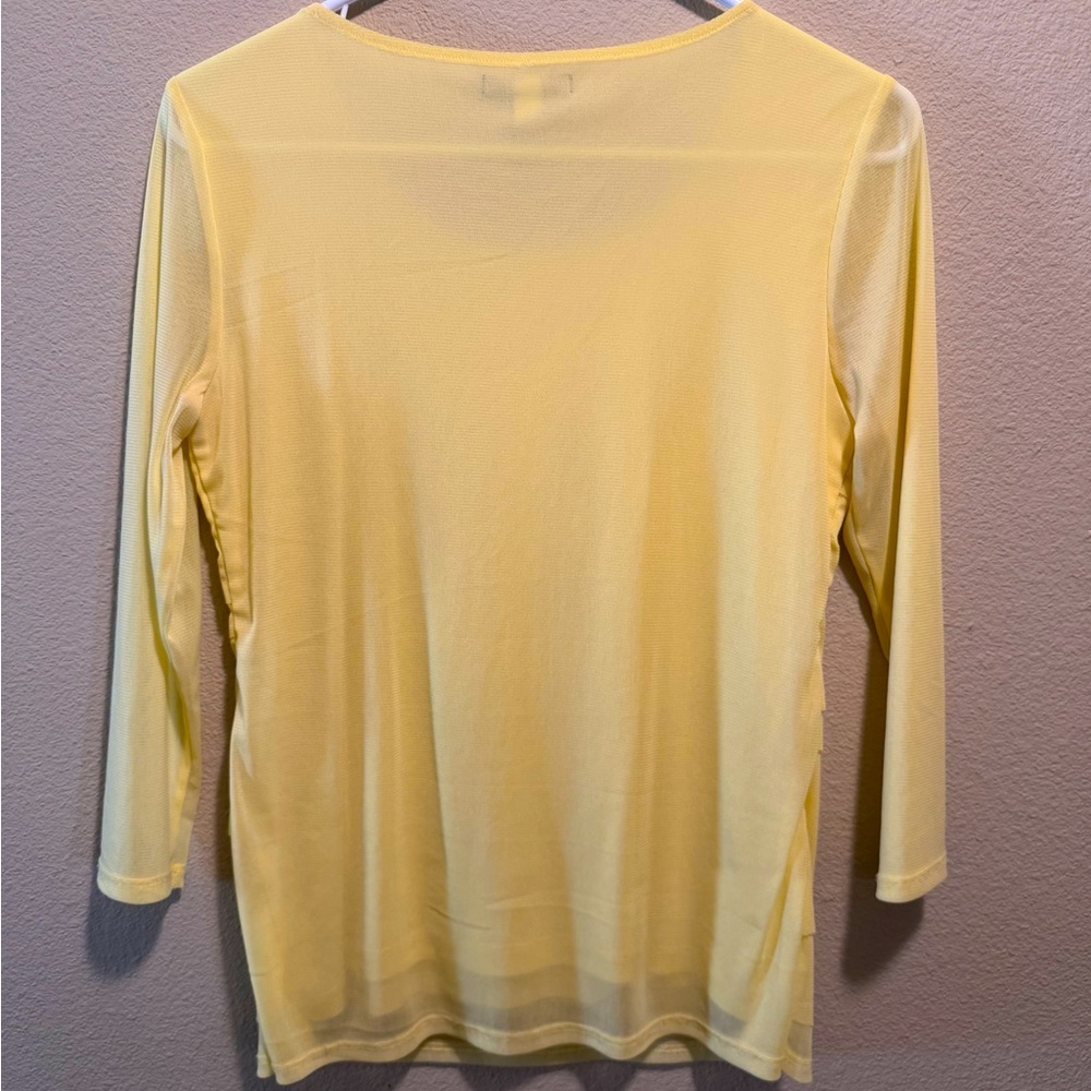 Alfani Yellow Women's Blouse. Sheer, Size S, Excellent Condition. - Picture 2 of 8